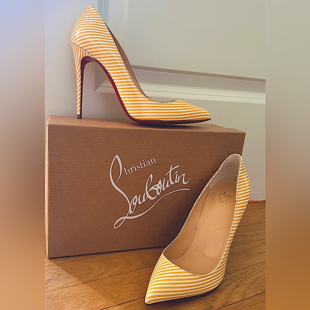 Christian Louboutin - BRAND NEW | Pigalle Follies Yellow Striped - Women sz 36.5